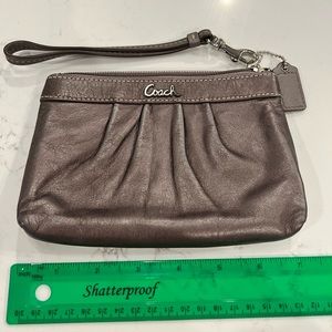 Coach leather wristlet. Dark gray.
